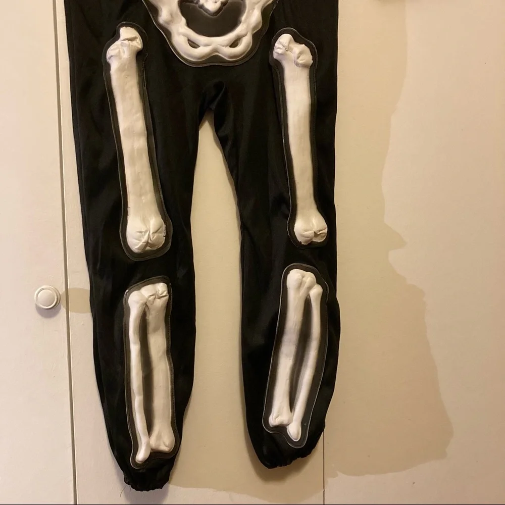 Halloween Costume Skeleton 3D Raised Bones Glow in Dark Child Large 12 14